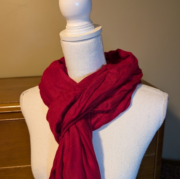 RED Modal Rectangle Blanket Scarf Extra Long - Picture 5 of 9